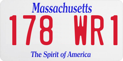 MA license plate 178WR1