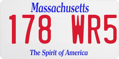 MA license plate 178WR5