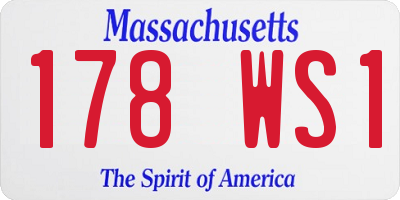 MA license plate 178WS1