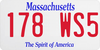MA license plate 178WS5