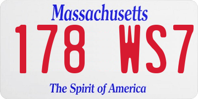 MA license plate 178WS7