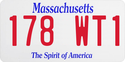 MA license plate 178WT1