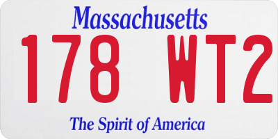 MA license plate 178WT2