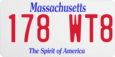 MA license plate 178WT8