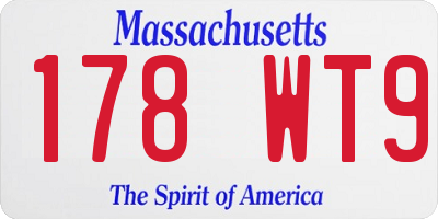 MA license plate 178WT9