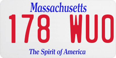MA license plate 178WU0