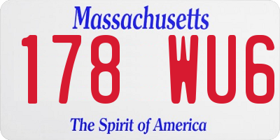 MA license plate 178WU6
