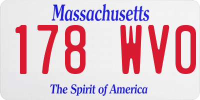 MA license plate 178WV0