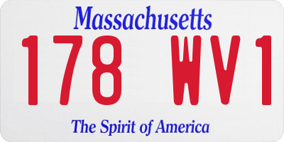 MA license plate 178WV1