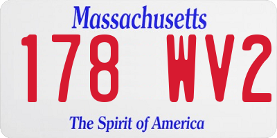 MA license plate 178WV2