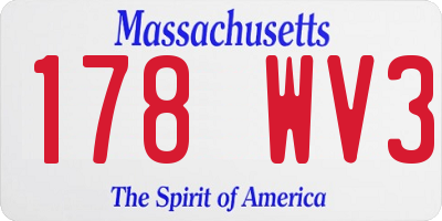 MA license plate 178WV3