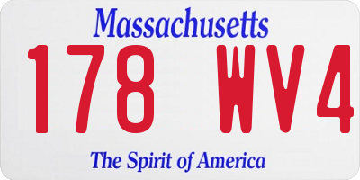 MA license plate 178WV4