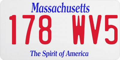 MA license plate 178WV5