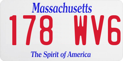 MA license plate 178WV6