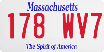 MA license plate 178WV7