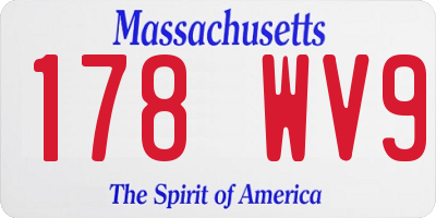 MA license plate 178WV9