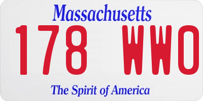 MA license plate 178WW0