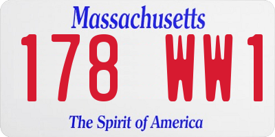 MA license plate 178WW1