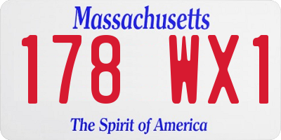 MA license plate 178WX1