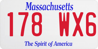 MA license plate 178WX6