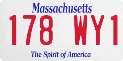MA license plate 178WY1