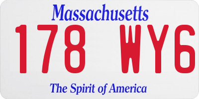 MA license plate 178WY6