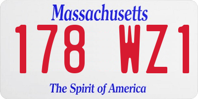 MA license plate 178WZ1