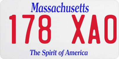 MA license plate 178XA0