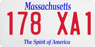 MA license plate 178XA1