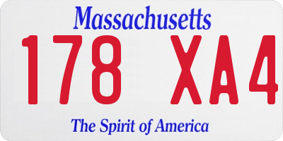MA license plate 178XA4