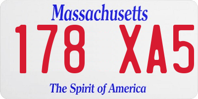 MA license plate 178XA5