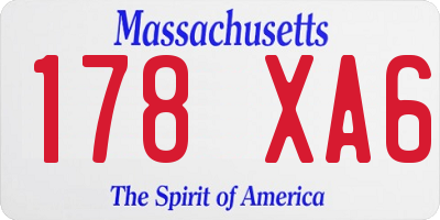 MA license plate 178XA6
