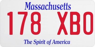 MA license plate 178XB0