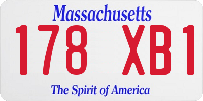 MA license plate 178XB1