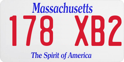 MA license plate 178XB2