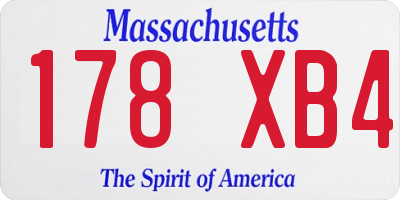 MA license plate 178XB4