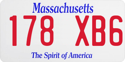 MA license plate 178XB6