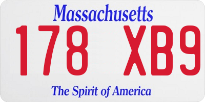 MA license plate 178XB9