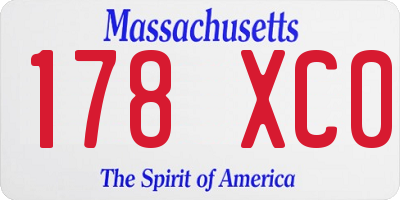 MA license plate 178XC0