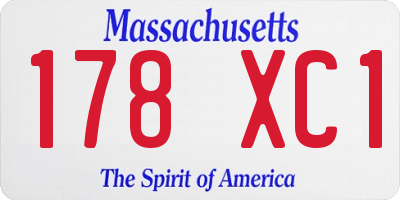 MA license plate 178XC1