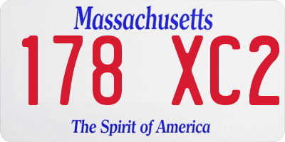 MA license plate 178XC2