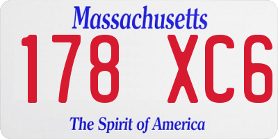 MA license plate 178XC6