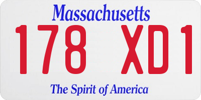 MA license plate 178XD1