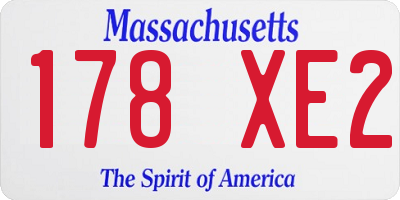 MA license plate 178XE2