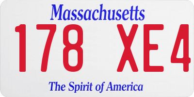 MA license plate 178XE4