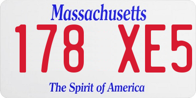 MA license plate 178XE5