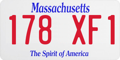 MA license plate 178XF1