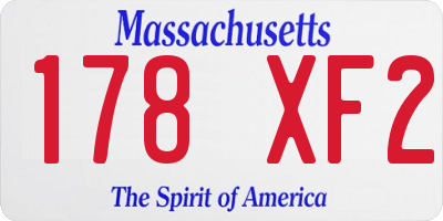 MA license plate 178XF2