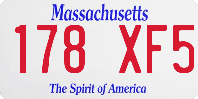 MA license plate 178XF5