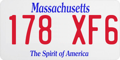 MA license plate 178XF6